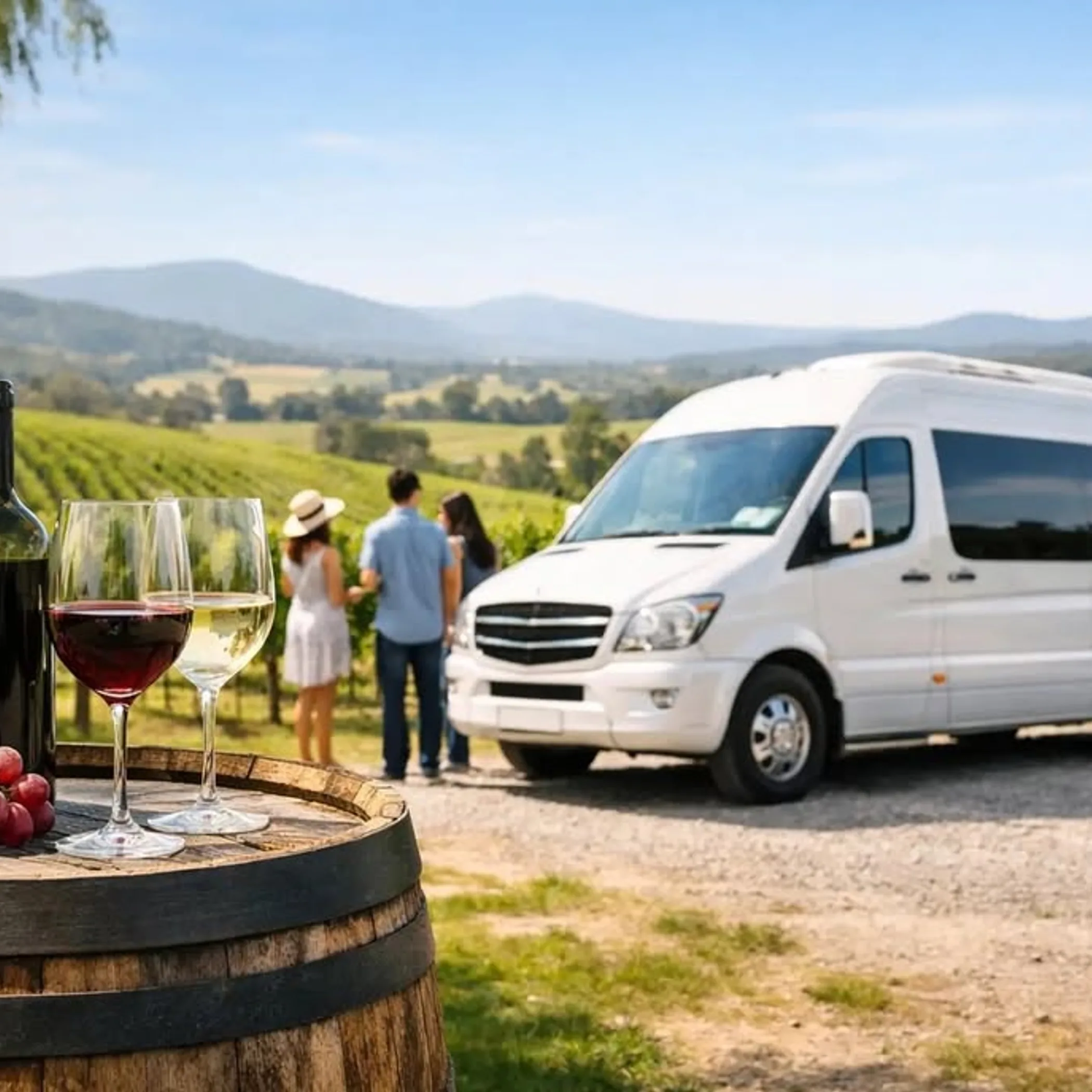 vineyards, wine, and group transport